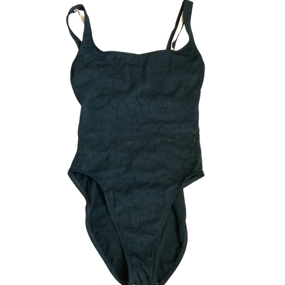 Amica Black One Piece Maillot High Leg Cheeky Underwire Swimsuit SZ M - Picture 2 of 7